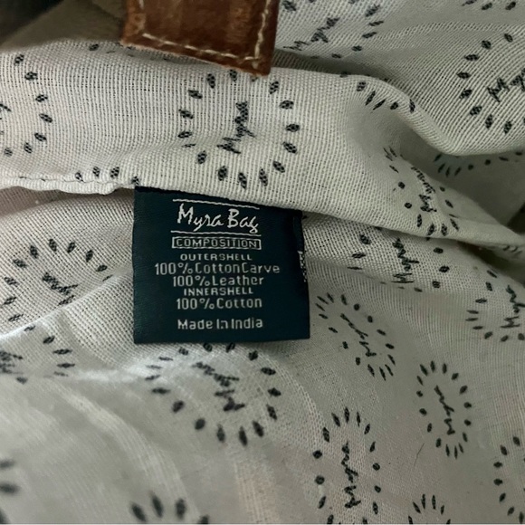 Myra Herringbone Weekender Canvas Bag with Leather Straps - Picture 10 of 10